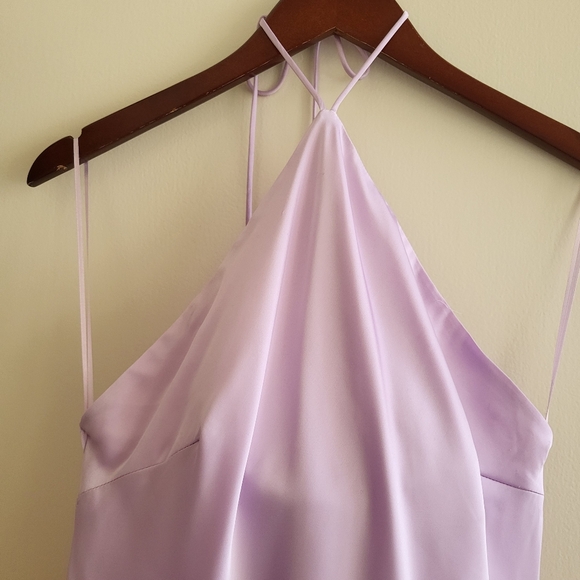 Silk Lavender Halter Dress - Picture 6 of 9